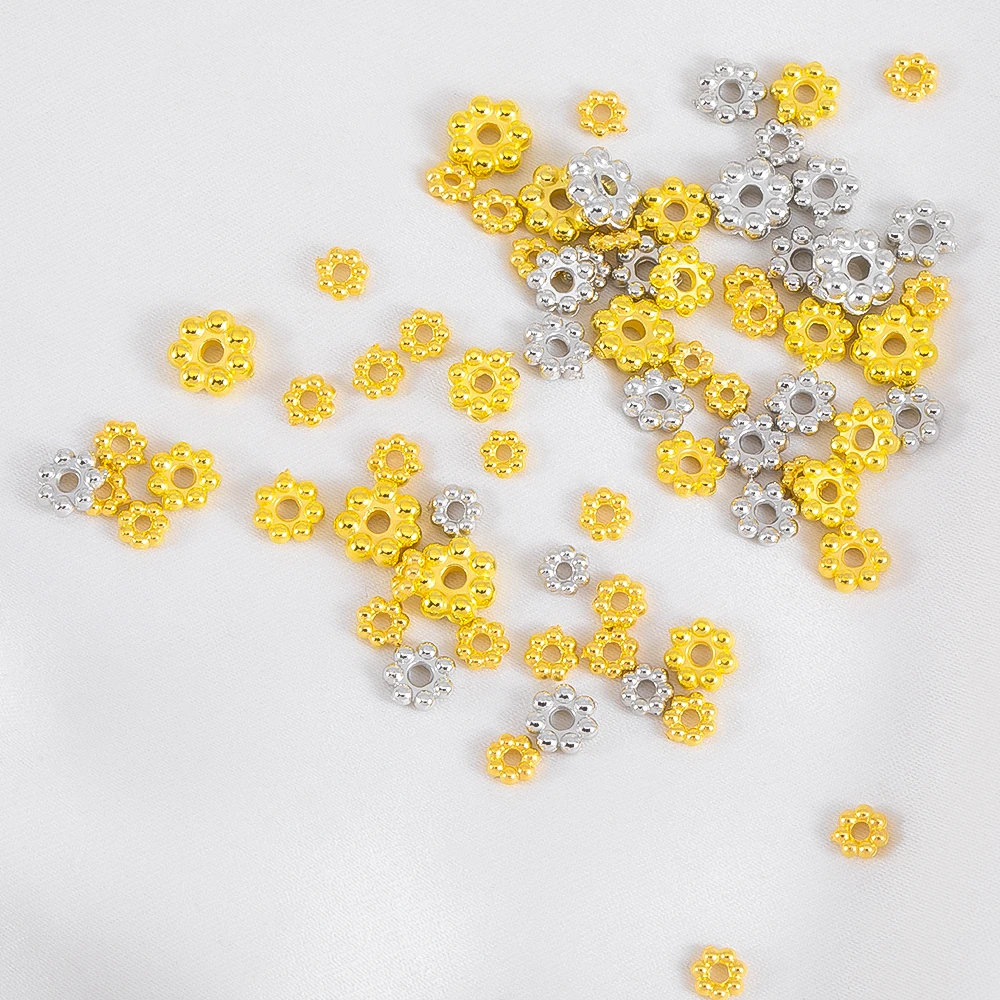 200pcs/lot 4mm 5mm 6mm Plum Blossom Bead Caps Flower Spacer Beads Charms for DIY Jewelry Bracelet Necklaces Earrings Accessories