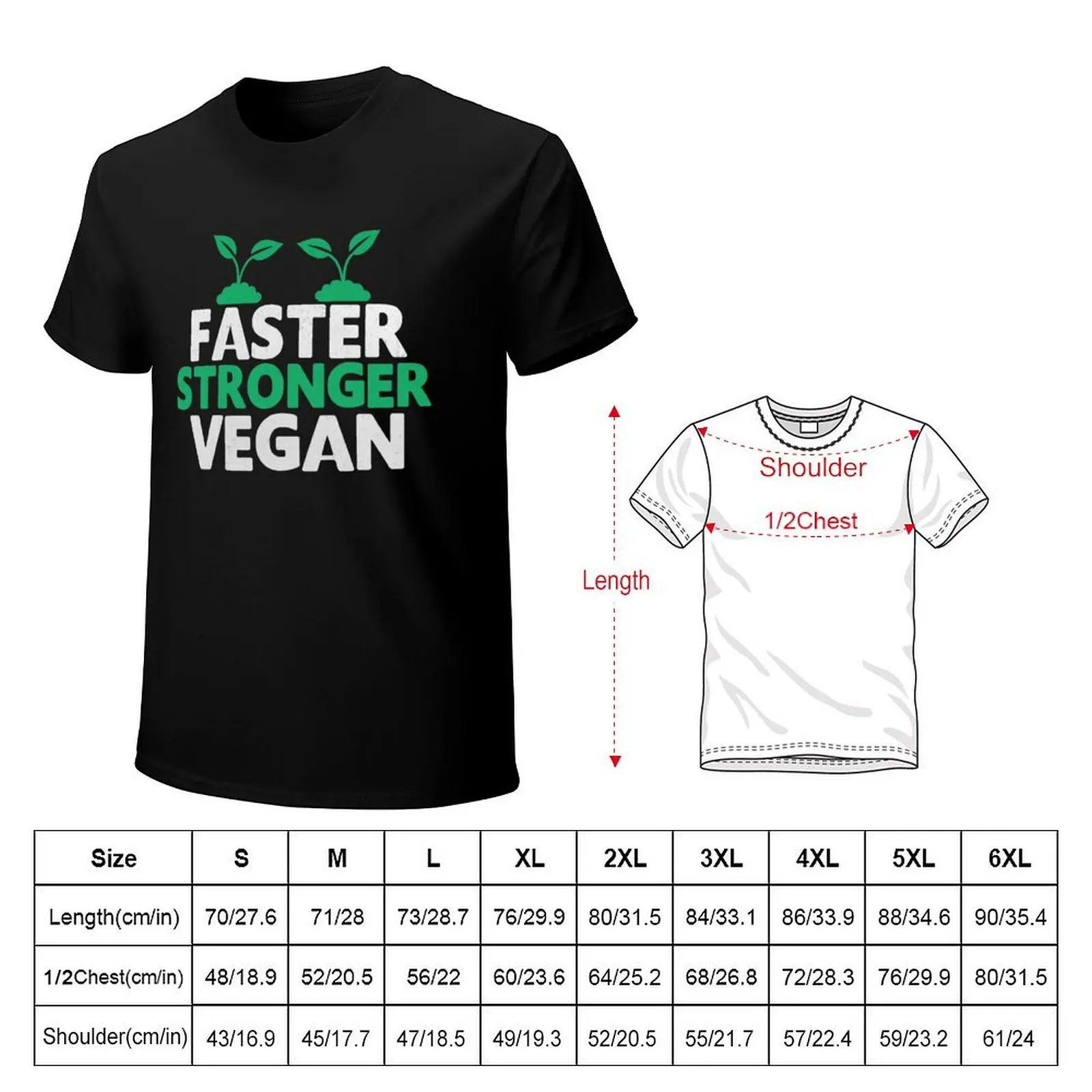 Faster Stronger Vegan Novelty Vegan Athlete T-Shirt t shirts for man pack cotton T-Shirt