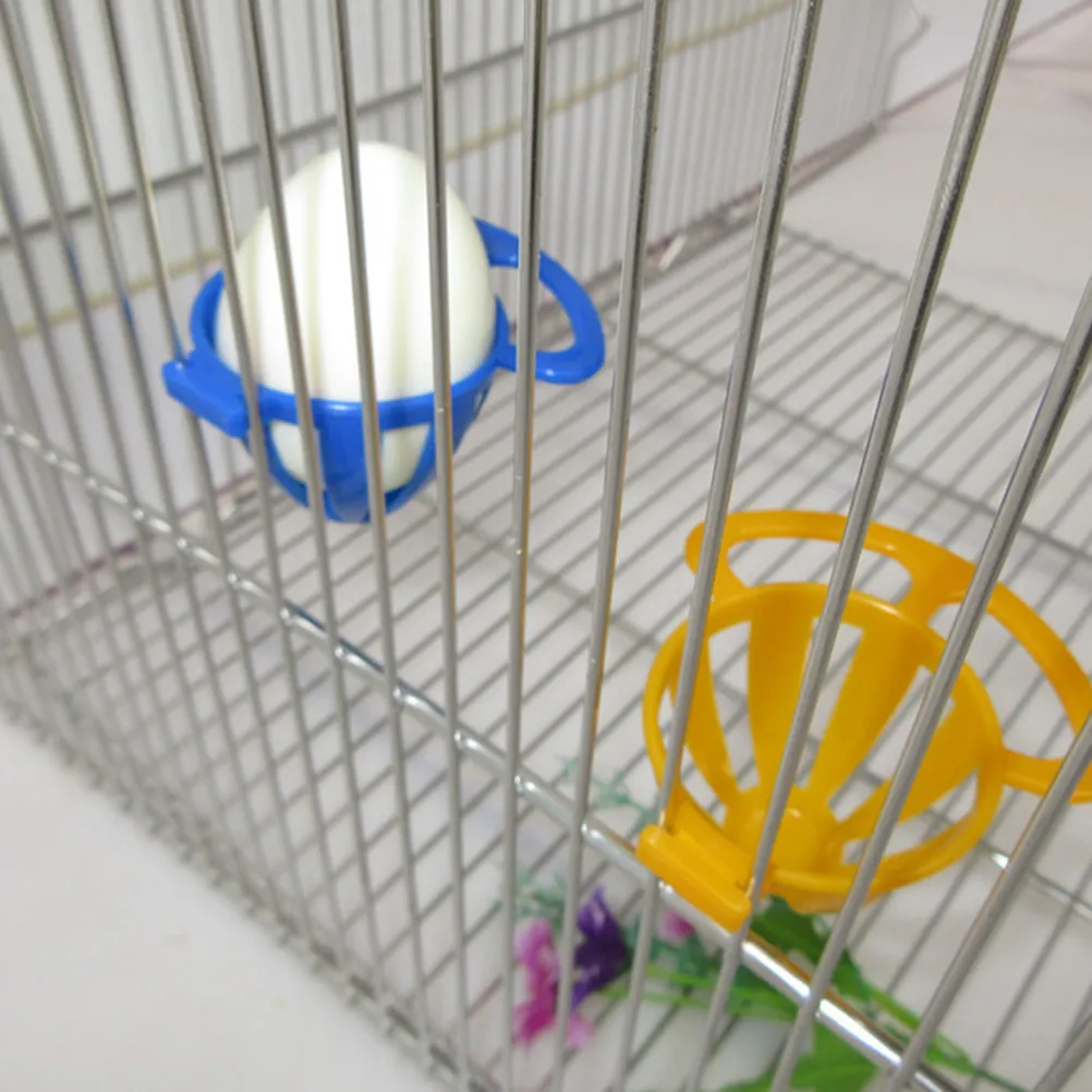 2Pcs Premium Plastic Parrot Feeding Bowl for Small Birds Vitamin Supplement Food Basin Creative Design Bird Cage Accessory