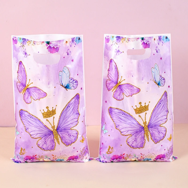 10/20/50pcs Handbag Candy Bags Butterfly Birthday Party Decoration Kids Gift Bag 1st Birthday Girl Baby Shower Party Supplies