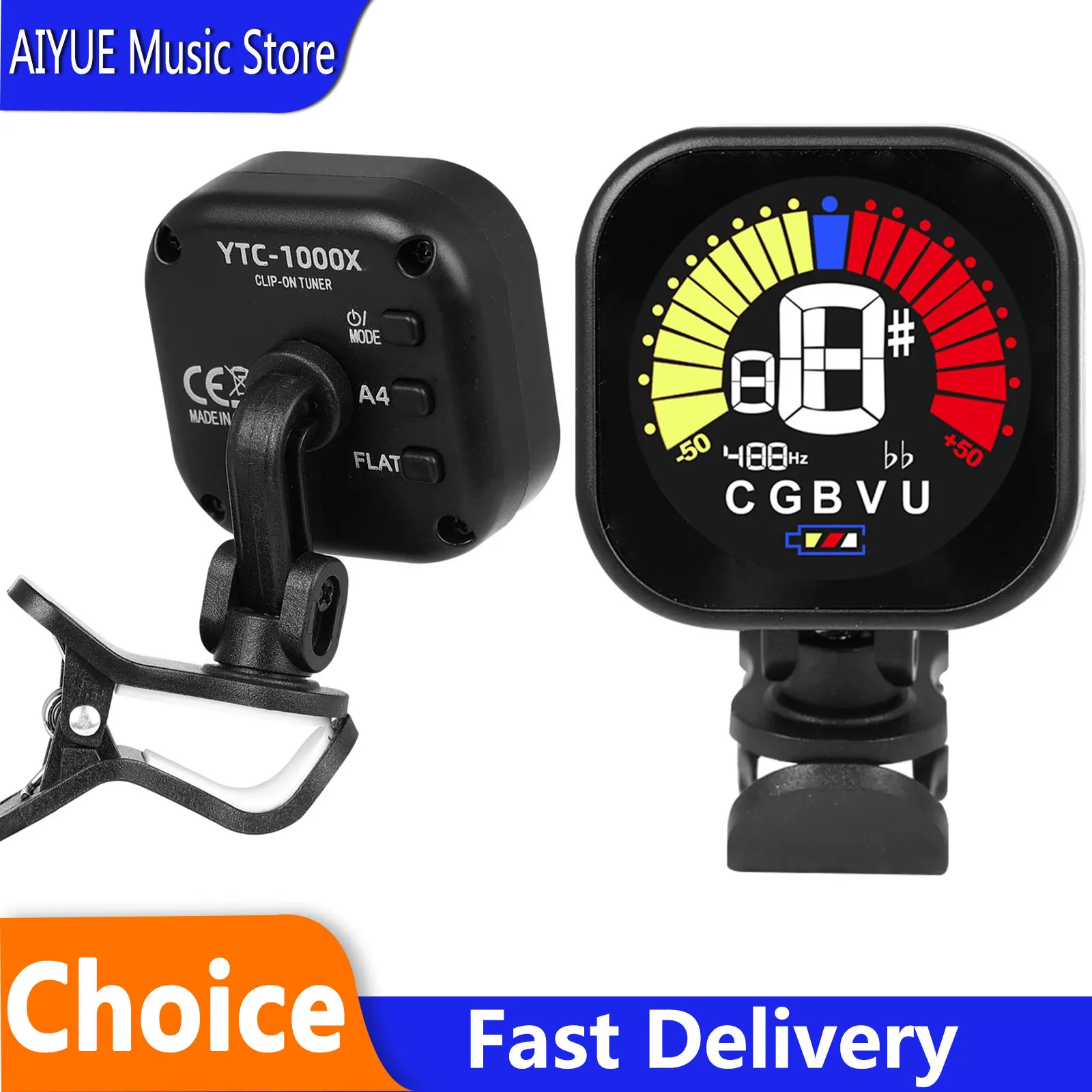 IRIN Guitar Tuner YTC-1000 Grip Tune For Chromatic Guitar Bass Violin Ukulele 360Degree Rotatable Clip-on Tuner High Sensitivity
