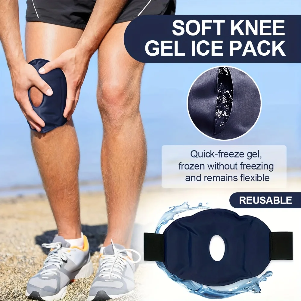 Wiederverwendbare Nylon-Gel-Kniebandage für Wärme-/Kühl-Anwendungen, beruhigendes Gefühl und unterstützender Gelenkkomfort – Detail 5