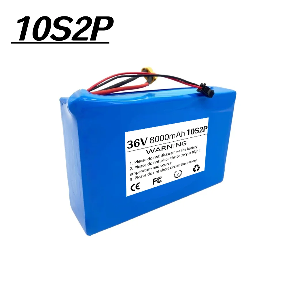 

36V 10S2P 8Ah rechargeable battery with BMS suitable for 42V commuting tools, built-in 18650 lithium battery pack.