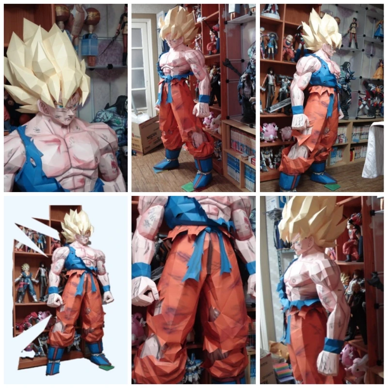

1.8m Son Goku Large Paper Model Dragon Ball Z Japanese Anime Character Figures Papercraft 3D DIY Handmade Toys Collection Gifts