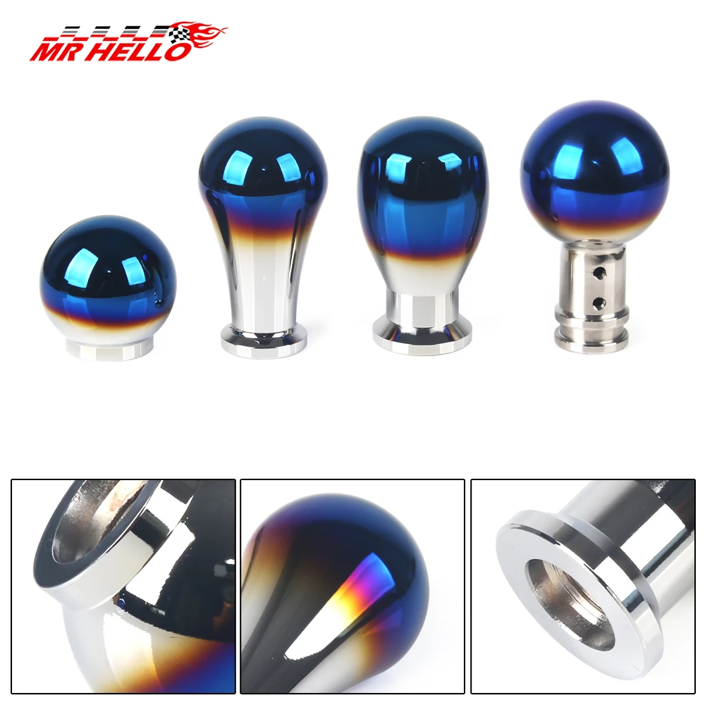 4 Styles Universal Car Burnt Blue Burned Blue Aluminum Gear Shift Knob Shifter