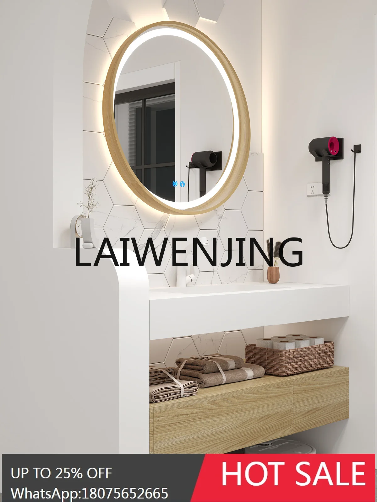 

Customized Stone Plate Ceramic Seamless Whole Washbin Bathroom Cabinet Combination Mirror Washstand Washbasin Wall-Mounted