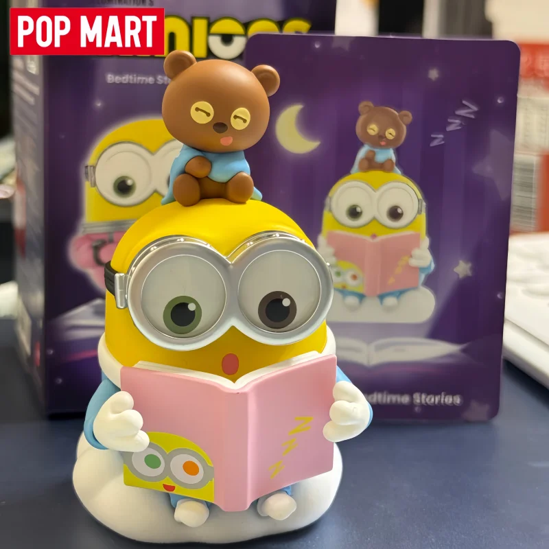 Original POP MART Minions Gute-Nacht-Geschichten von Bob und Tim Serie Blind Box Anime-Figur Mystery Box Desktop-Spielzeug Überraschungs-Fan-Geschenk