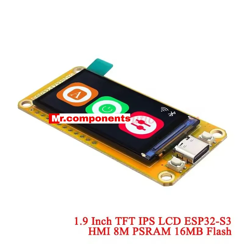 ESP32-S3 HMI 8M PSRAM 16M Flash for Arduino LVGL WiFi Bluetooth-Compatible 1.9 Inch 170*320 Display Screen IPS LCD TFT Module