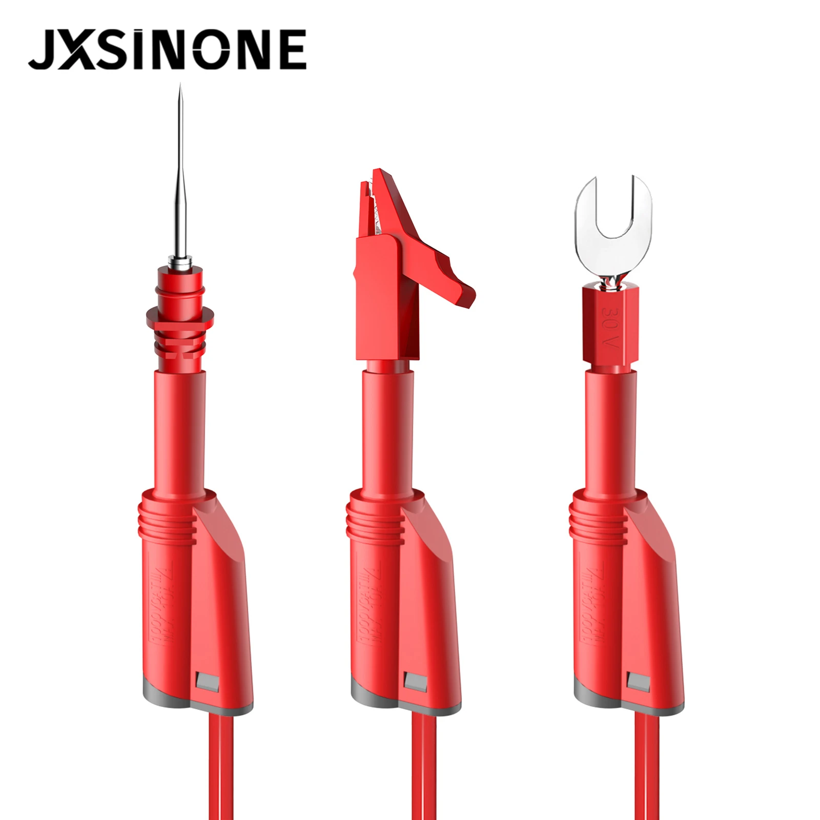 JXSINONE P1050B 20PCS Stackable 4mm Banana Plug Silicone Test Lead Kit with probes Alligator Clip U-type Harpoon for Multimeter