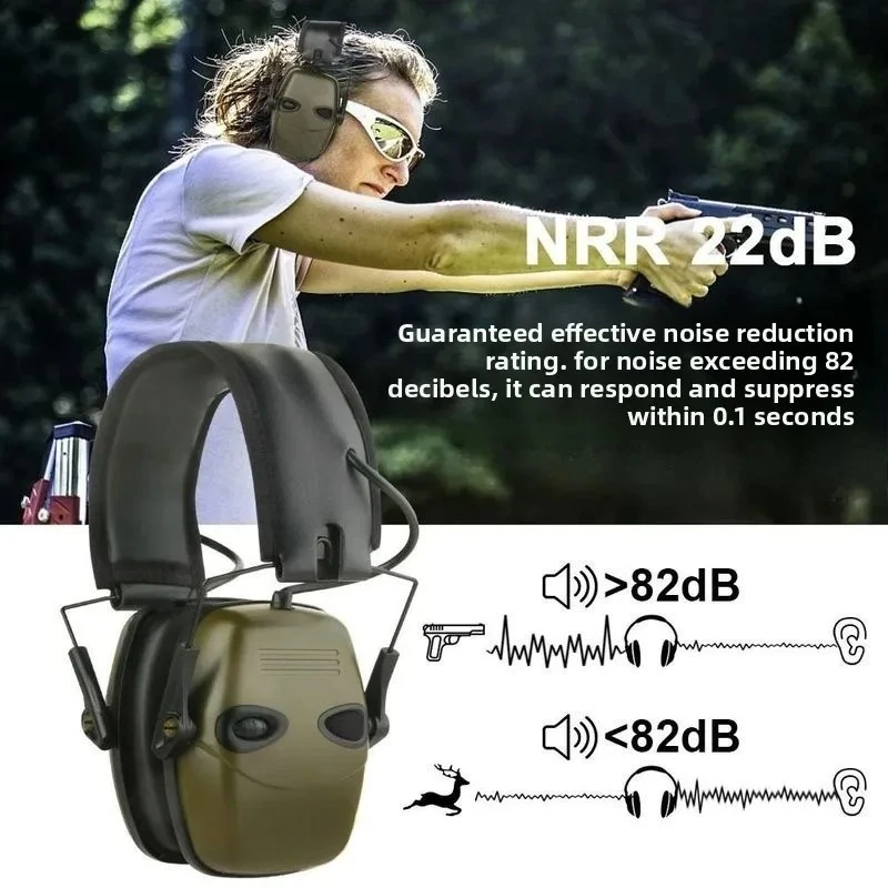 Pickup noise cancelling headphones dry battery outdoor head mounted electronic protective earmuffs CS game competition