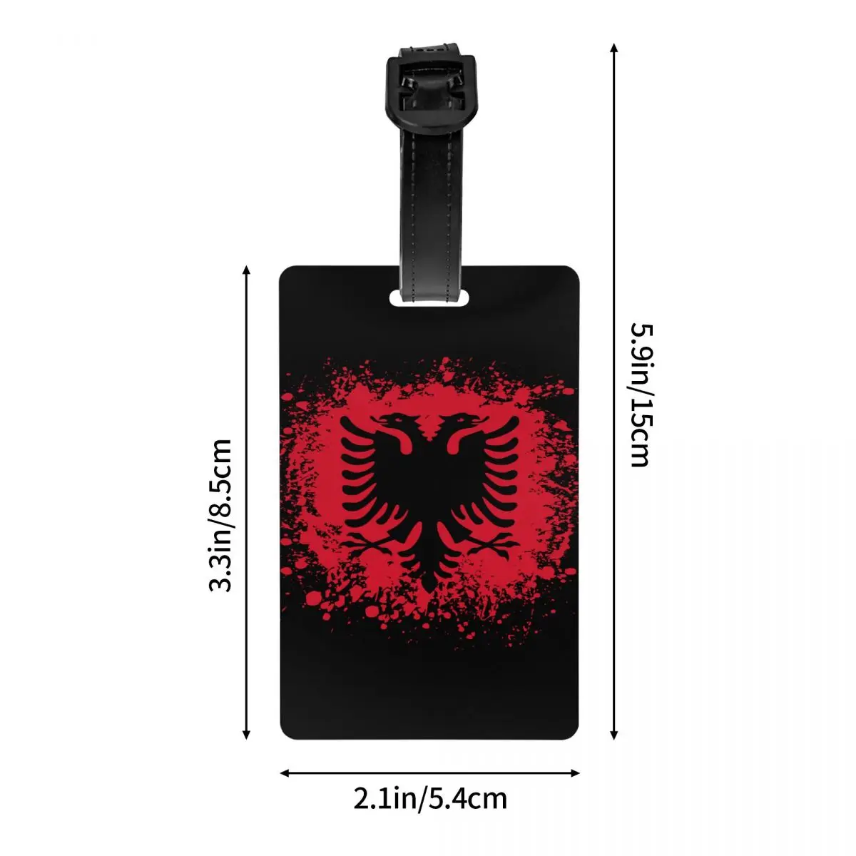 Custom Retro Albania Flag Luggage Tag Privacy Protection Albanian Eagle Baggage Tags Travel Bag Labels Suitcase