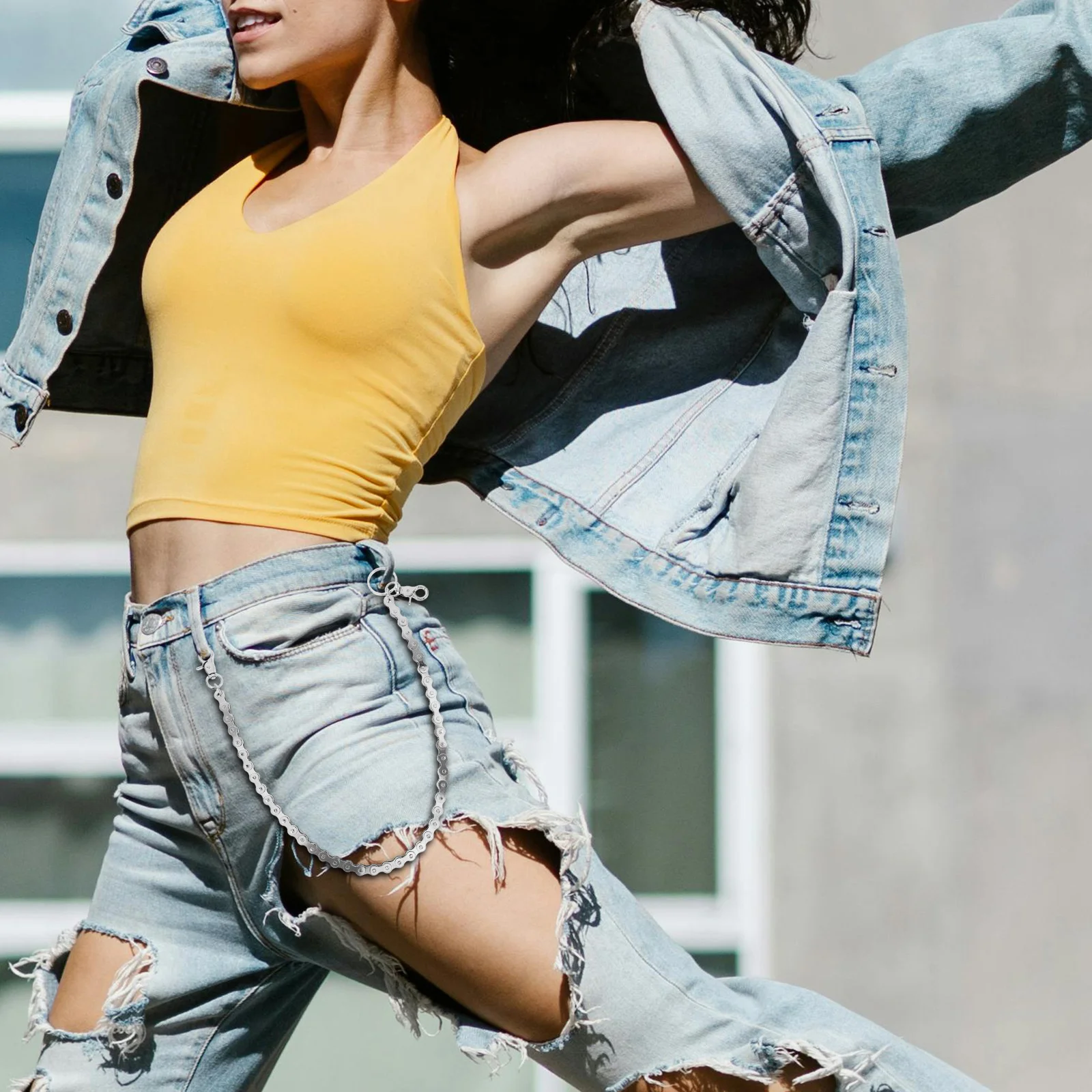 Punk-Stil Metall Hip Hop Kette Jeans modische Hosen Dekoration langlebig leicht Zubehör Männer Frauen Alltagskleidung