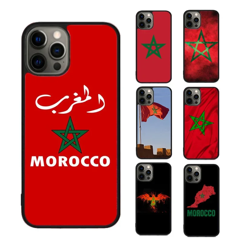 Capa de telefone com bandeira marroquina, capa para iPhone SE 2020, 15, 14, 13, 12, 11 Pro Max, Apple 8 Plus, 7, XR, XS