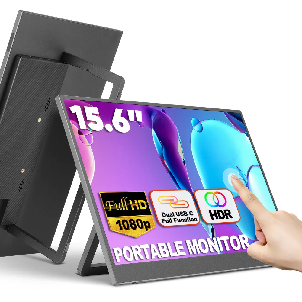 15.6 Inch Portable Touch Monitor 1920*1080P 60Hz 16: 9 Touchscreen Display For Laptop XBox PS4 / 5 Switch Cell Phone