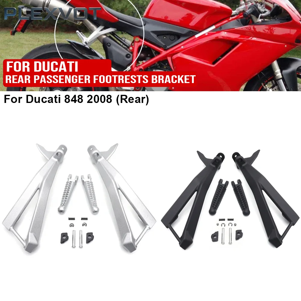 

Rear Passenger Footrests FootPegs Foot Rest Pedal Bracket For Ducati 848 2008 / 1098/S 2007-2008 / 1198/S 2010-2011