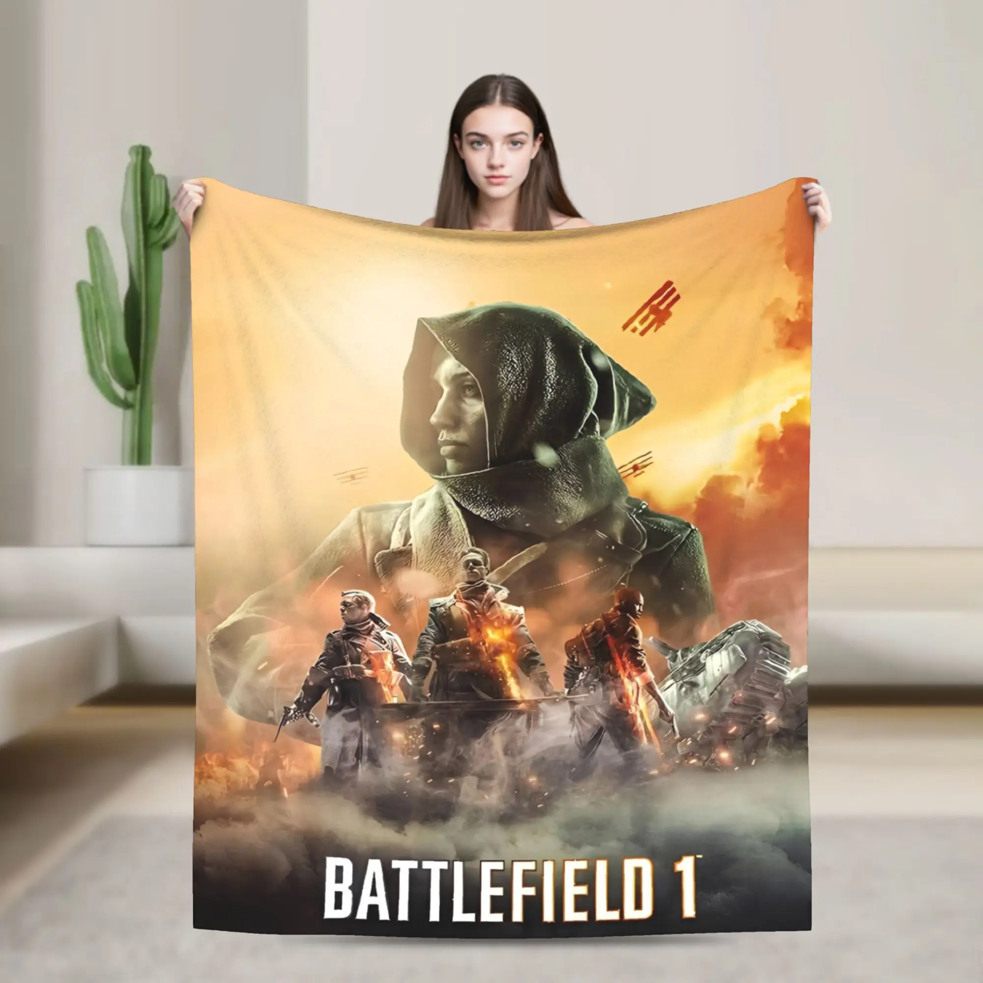 

Battlefield 2042 Game Flannel Blanket Soft Durable Throw Blanket for Home Decor Travel Funny Bedspread Sofa Bed Cover