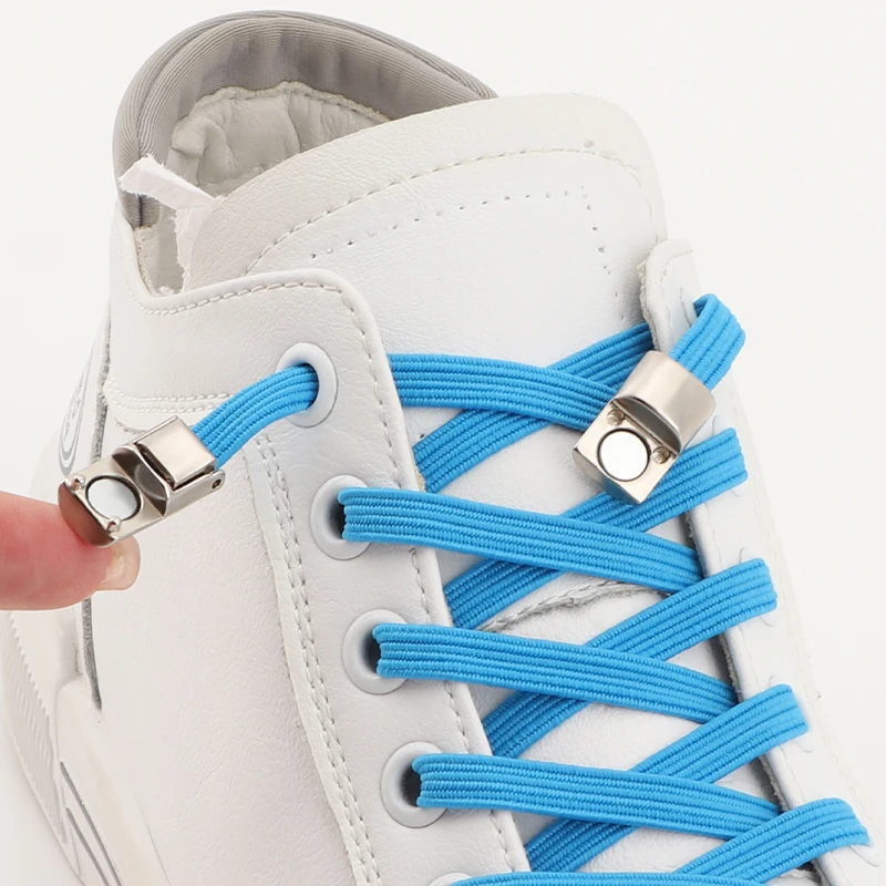 Magnetic Metal Lock Shoelaces Sneakers Elastic Shoelace Without Ties Quick On And Off Convenient Lazy Shoelace Shoes Accessories