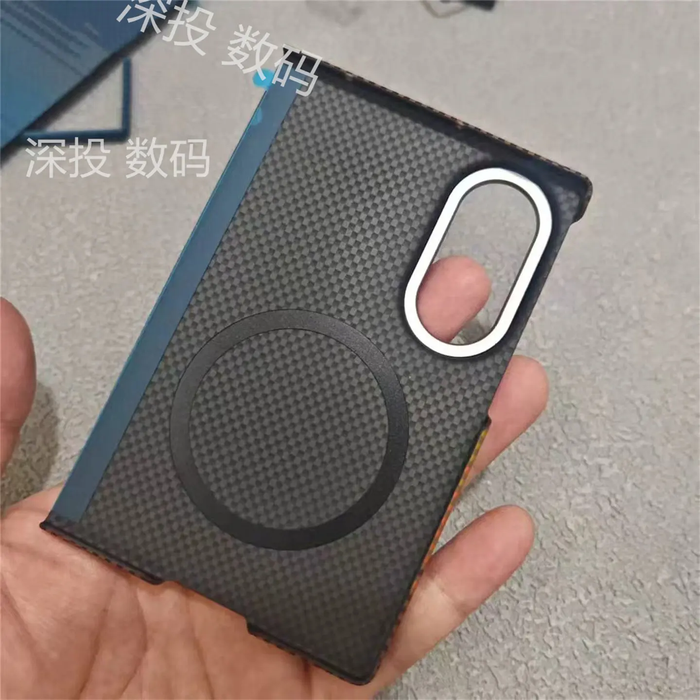 For Magsafe For Samsung Z Fold 8 Wide Case Kevlar Carbon Fiber Magnetic 1500D Textured Skin-friendly Drop-proof Cover Funda