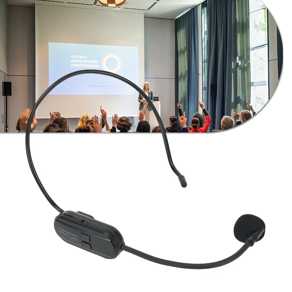 

2.4G Wireless Microphone Headset Mic 50M Range For Speaker Voice Teaching Yoga No Delay No Radiation Anti-Howling Anti-Jamming