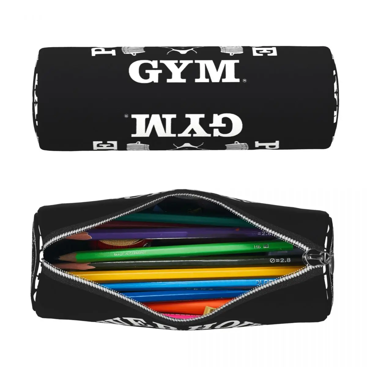 Powerhouse Gym Fitness Building Muscle Pencil Case for Boy Girl School Cylinder Pen Box Pencil Bag Pencil Pouch