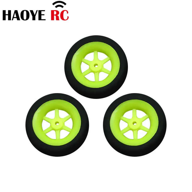 Haoye 10Pcs/Lot 6-Spoke Wheels Sponge Tire Color Yellow Dia30-50mm Super Light Foam For RC Aircraft Model Accessories