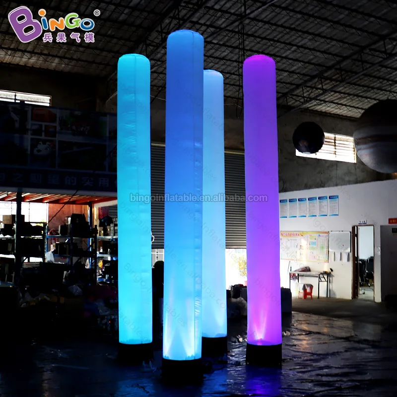 Popular design Cylinder Shape Led Lights Inflatable 4 Meters High Lampstandard For Display