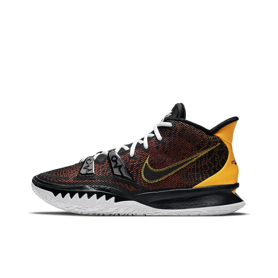 Nike Kyrie 7 Basketball Shoes Unisex Mid Top Black/Yellow CQ9326-003