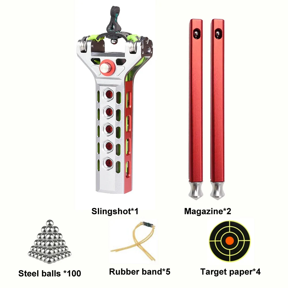 CNC-gefräste Luftfahrt-Aluminium Automatische Schleuder-Magazin-Gummiband-Kombinationswerkzeug – Bestseller für Outdoor-Schießspiele
