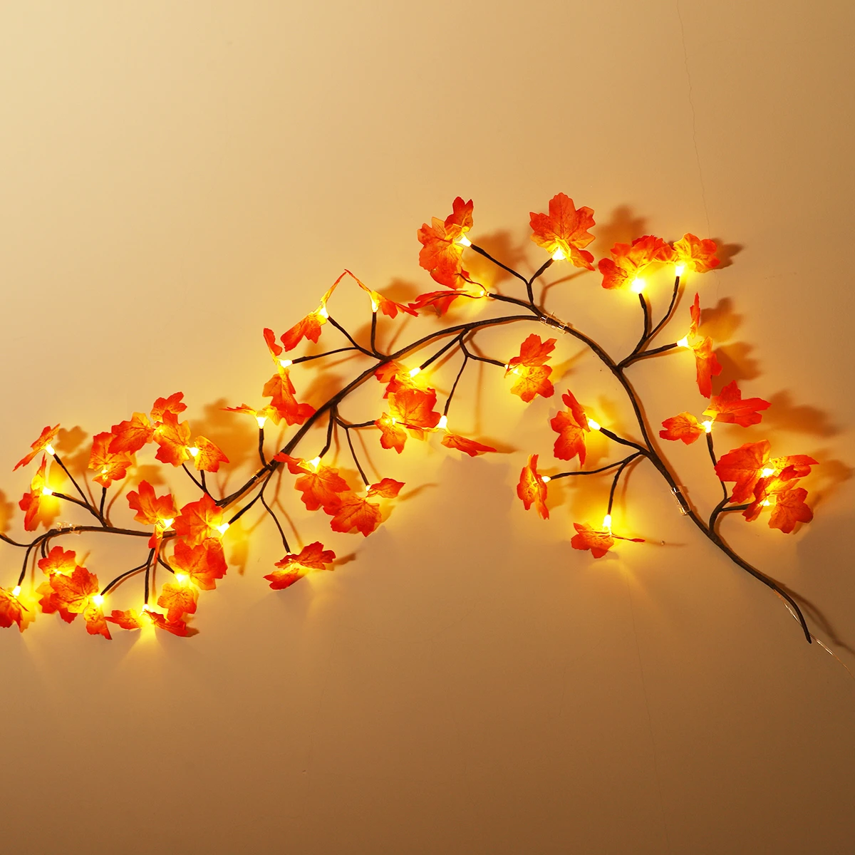 Luz de design dobrável de rattan simulado Luz de videira alimentada por USB adequada para parede, quarto, layout de cena de decoração de sala de estar