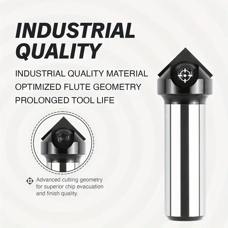 45 Degree wood V-Groove CNC Bit Woodworking Carbide Router Bit CNC End Mill 11/16" Cutting Dia 1/2" Shank