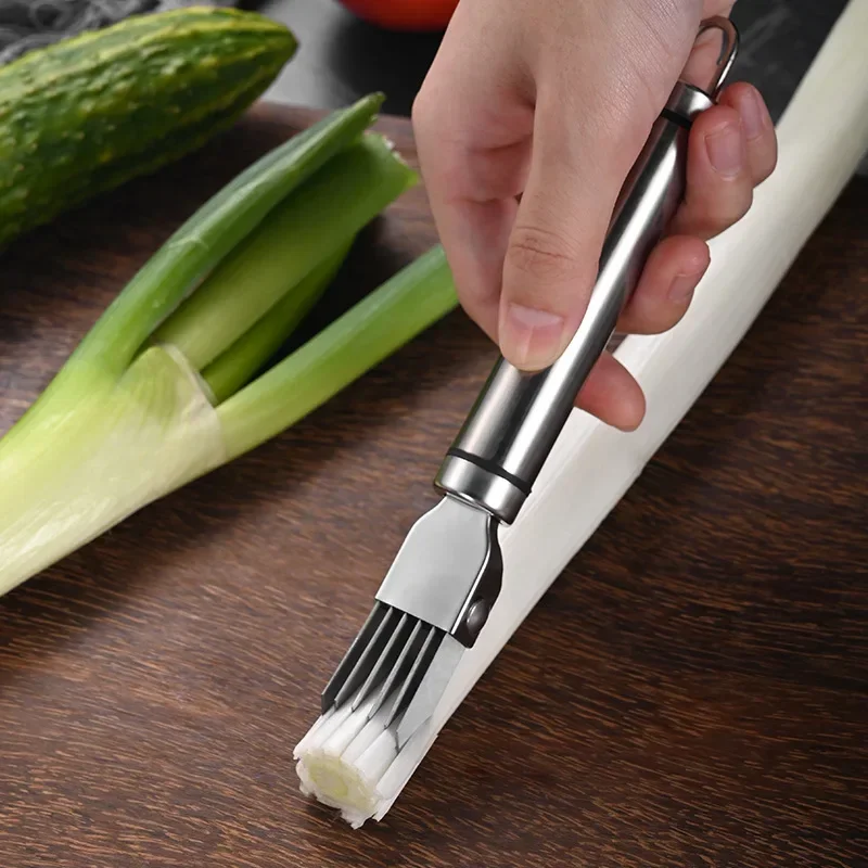 Cuchillo de acero inoxidable para cortar verduras y ajos, picadora rápida de alimentos, cortador de cebolla verde, herramienta de cocina