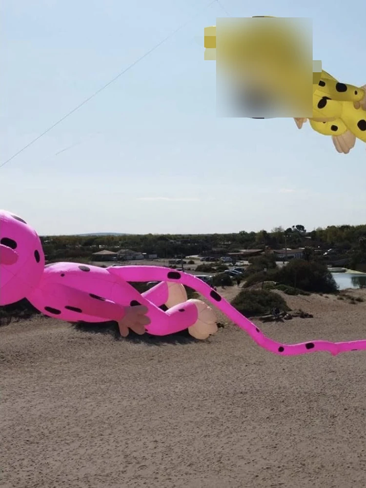 Cometa para perro Fleck de 9KM y 2,5 m, línea de tela de nailon Ripstop, colgante para cometa para lavandería, cometa profesional grande inflable suave para adultos