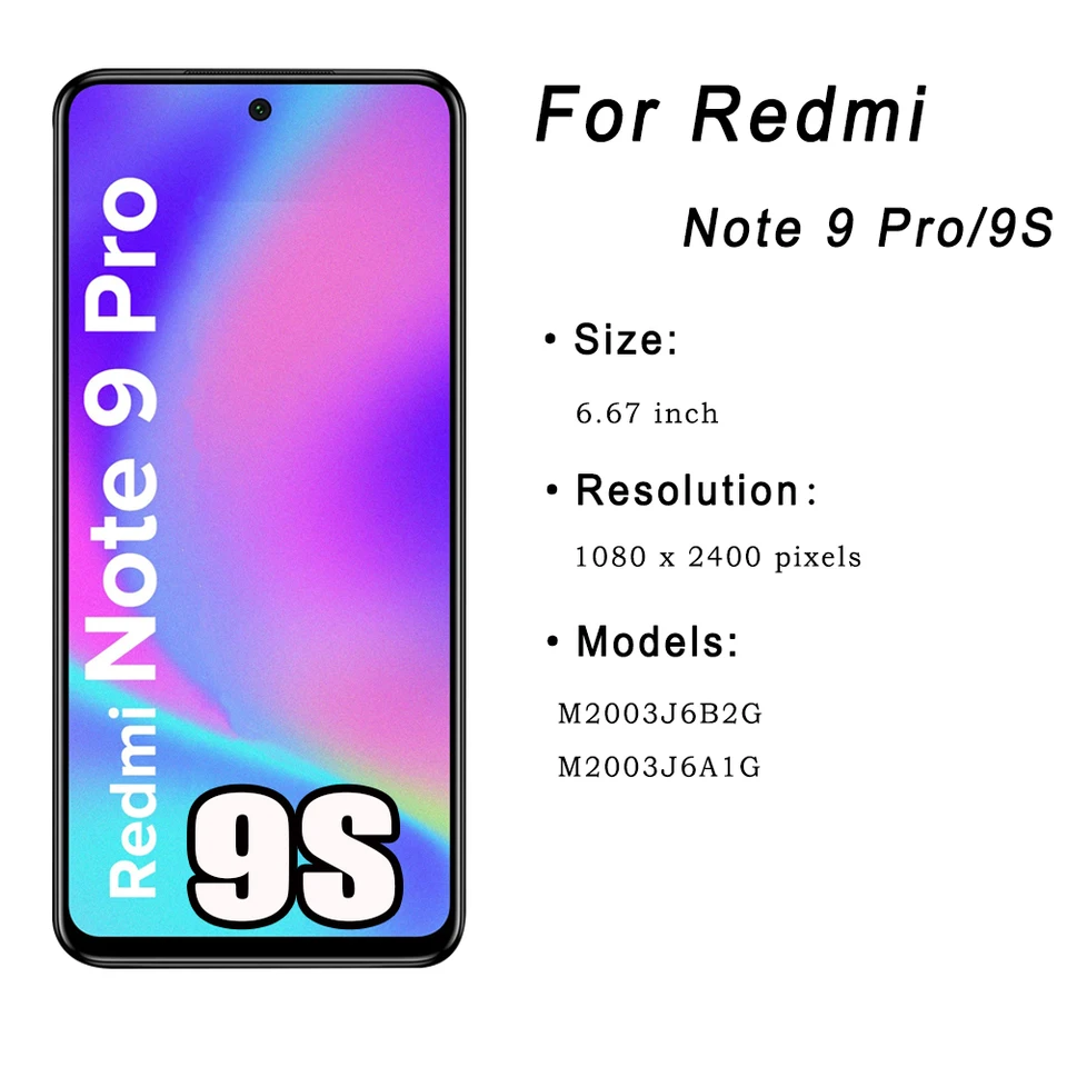 Pantalla LCD para Xiaomi Redmi Note 9 Pro / Note 9S con Touch Screen, Repuesto 2