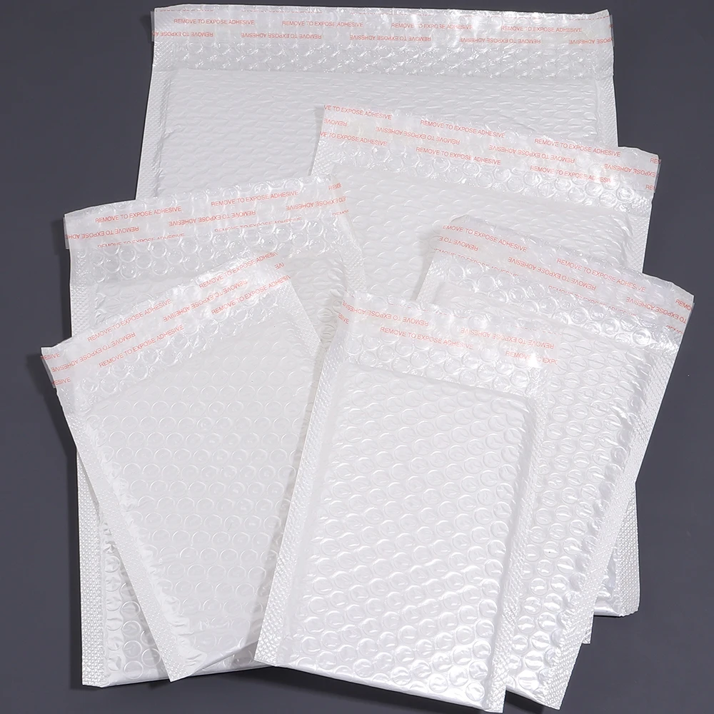 5-20pcs White Thickened Composite Pearlescent Film Bubble Mailer Self Adhesive Padded Envelope Express Shipping Packaging Bags