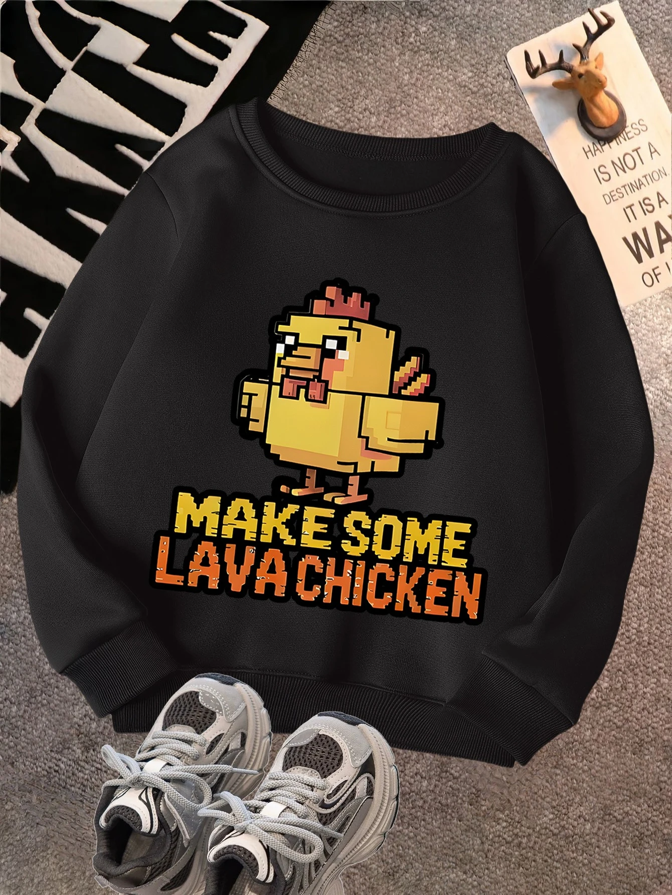 

Осенне-зимняя мужская и женская толстовка с длинными рукавами и принтом курицы из мультфильма, повседневная свободная уличная спортивная толстовка