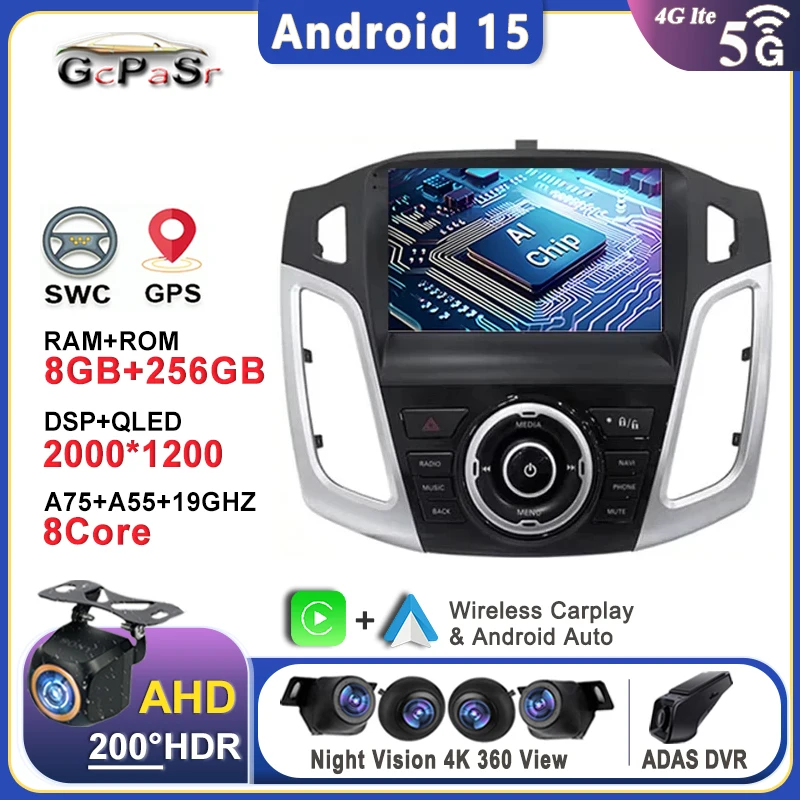 

Car Radio Android 15 Auto Radio For Ford Focus 3 Mk 3 2011 2012 2013 - 2015 Multimedia Player Navigation GPS Touch Screen DVD BT