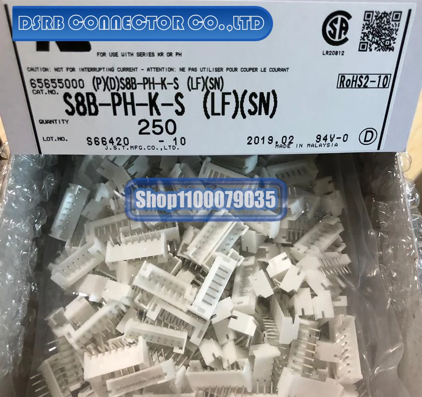 

250pcs/lot S8B-PH-K-S 8P 2.0MM legs width 100% New and Original