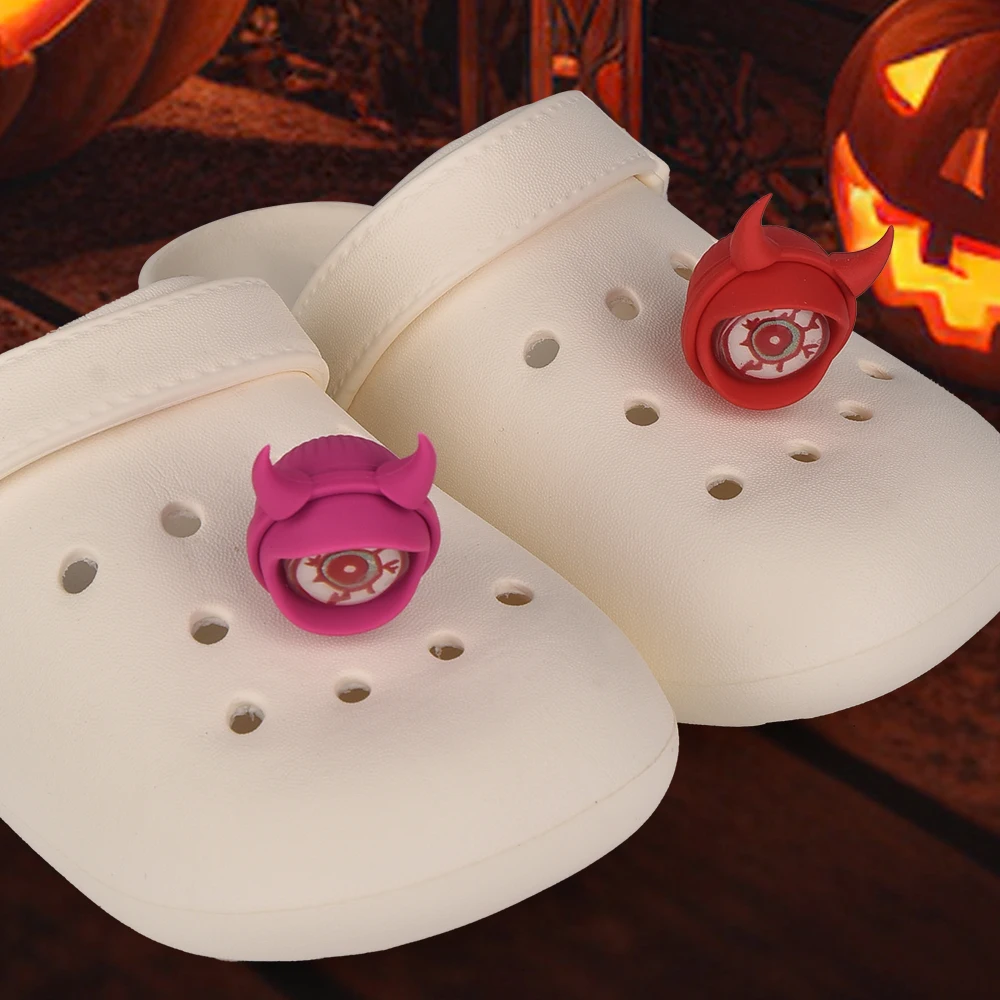 1pcs Devil\'s Eye shoe Light Accessories With LED Headlights Shoes Charms For Beach Outdoor, Bogg Bag ,Hole Shoes Light