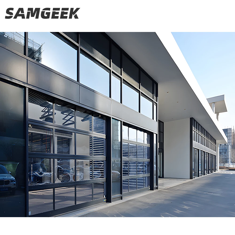 APRO Best Selling Custom Doors Waterproof Soundproof Roll Up Door Aluminum Glass Garage Door