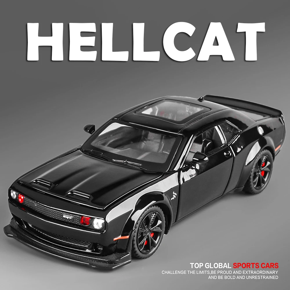 1:32 Hellcat Ladegerät Diecast Legierung Sportwagen Modell Spielzeug mit Sound Licht Zurückziehen Türen Geöffnet Fahrzeuge Kinder Weihnachten Geschenk