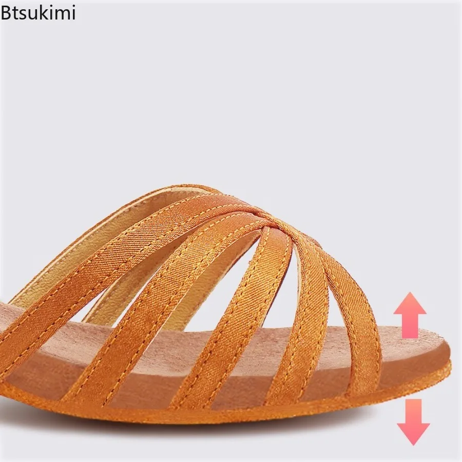 جديد إمرأة أحذية الرقص اللاتينية الفتيات كعب منخفض التانغو السالسا قاعة الرقص الحديثة لينة سوليد أحذية رقص رومبا اللاتينية التدريب اليومي #3