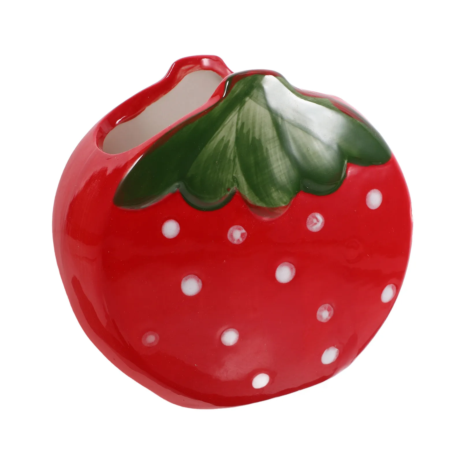 Strawberry Desk Pen Holder Ceramic Stationery Storage Box Fashionable Simple Style Pen Organizer for Office Home Hotel Desktop