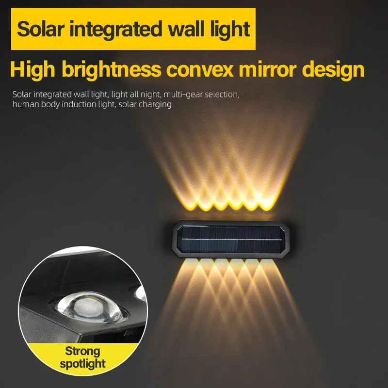 Impermeável Solar LED Wall Light, Luzes de varanda ao ar livre, IP65 Decoração, holofote para varanda, pátio, jardim, escadas, 1 2 4 Pcs