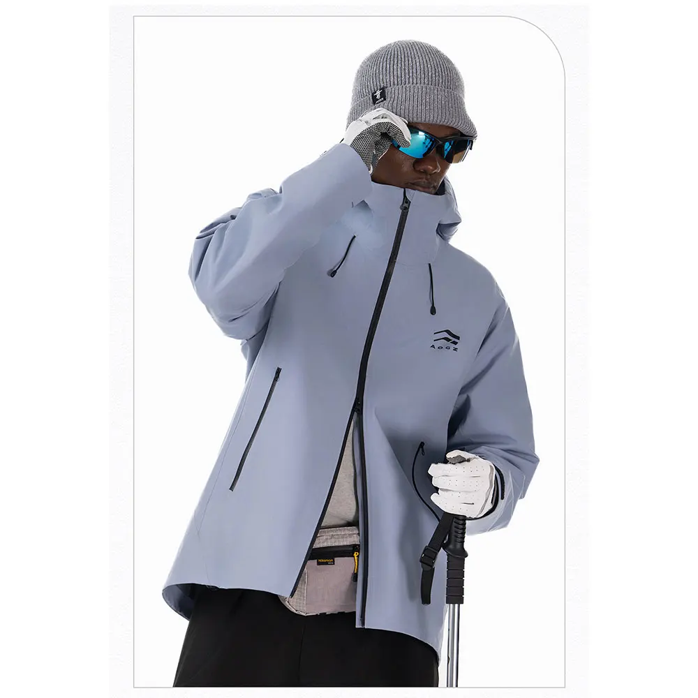 AOGZ Hard Shell Hoodies Jacket Men Women Windproof Rainproof Waterproof Couple Hooded Mountaineering Jacket Light Outdoor Coat
