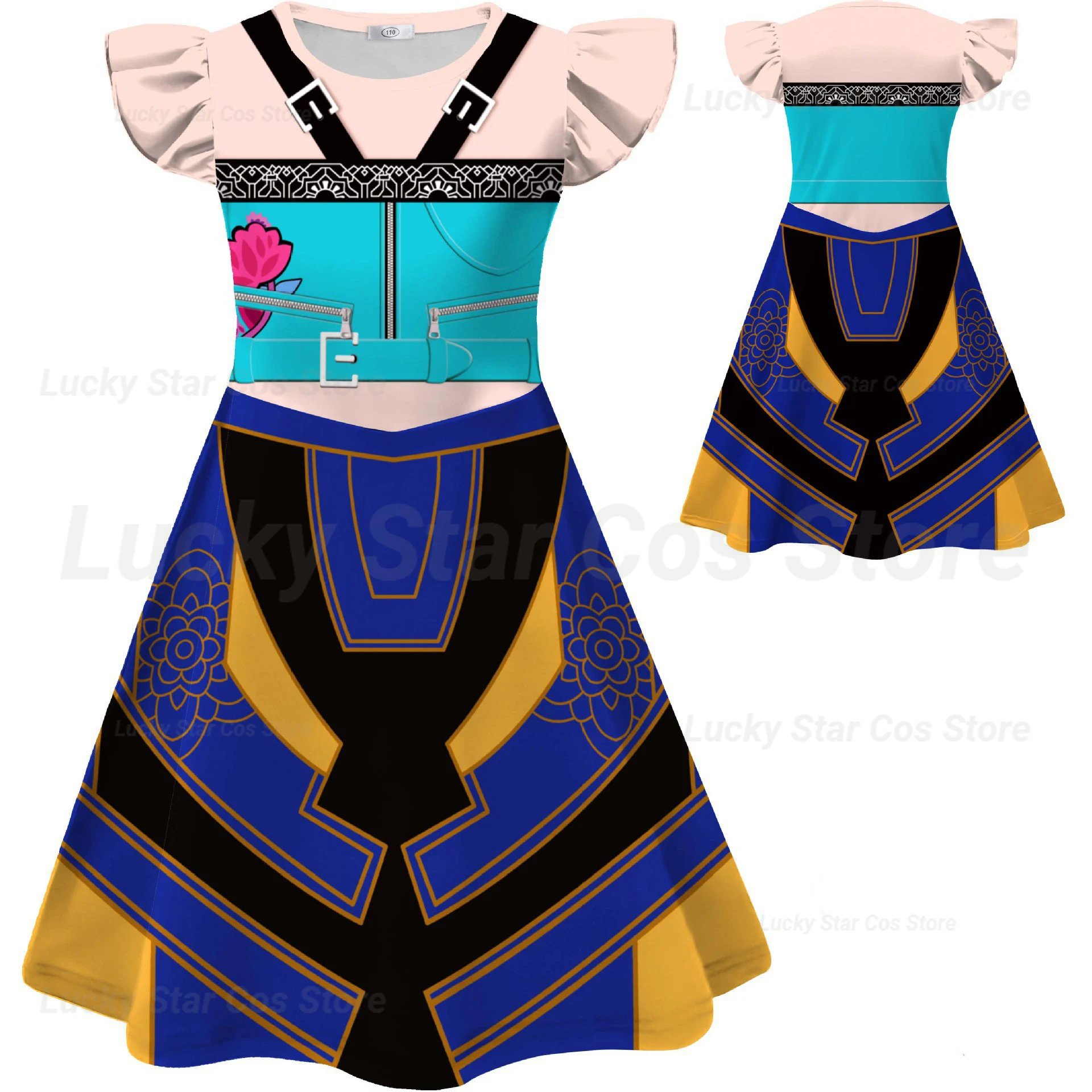 

Anime Character Zoe Cos Costume Demon Rumi Mia Character Cute Casual Cosplay Flying Sleeve Dress Hunter Halloween Costume Party