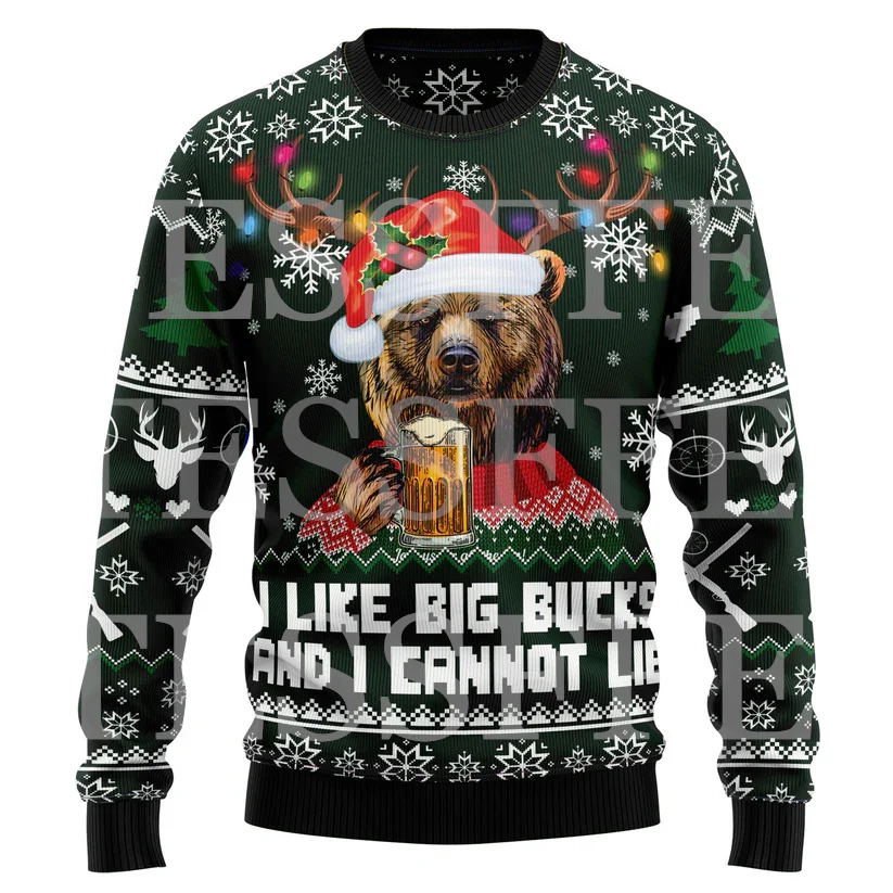 

Halloween Dog Cat Bear Cotton Christmas Knitted Ugly Sweater Vintage Winter Pullover Retro Long Sleeve 3DPrint Casual Harajuku J