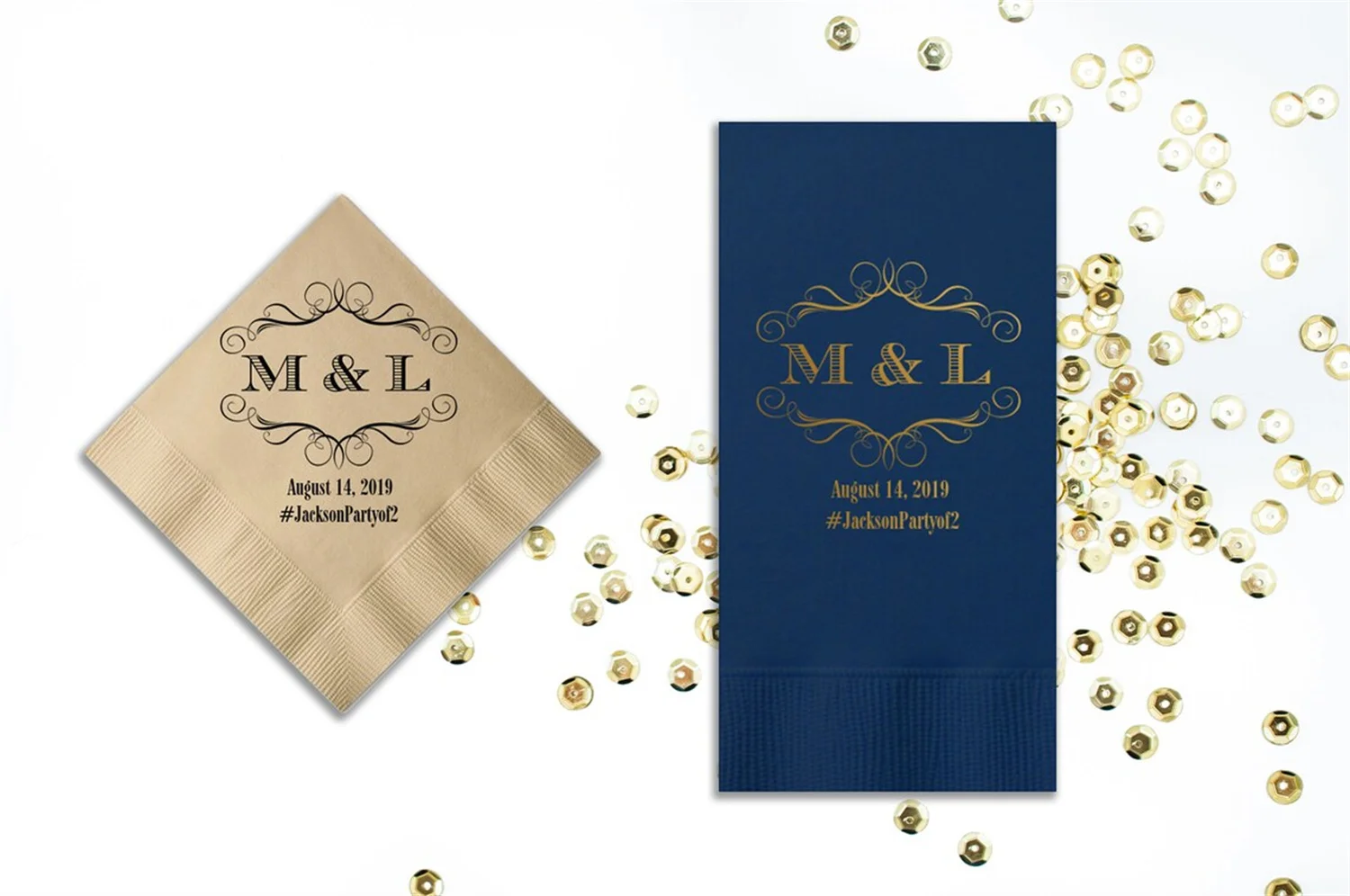 

50 PCS Personalized Napkins Wedding Napkins Custom Modern Font Monogram Rehearsal Dinner Beverage Cocktail Luncheon Dinner Guest