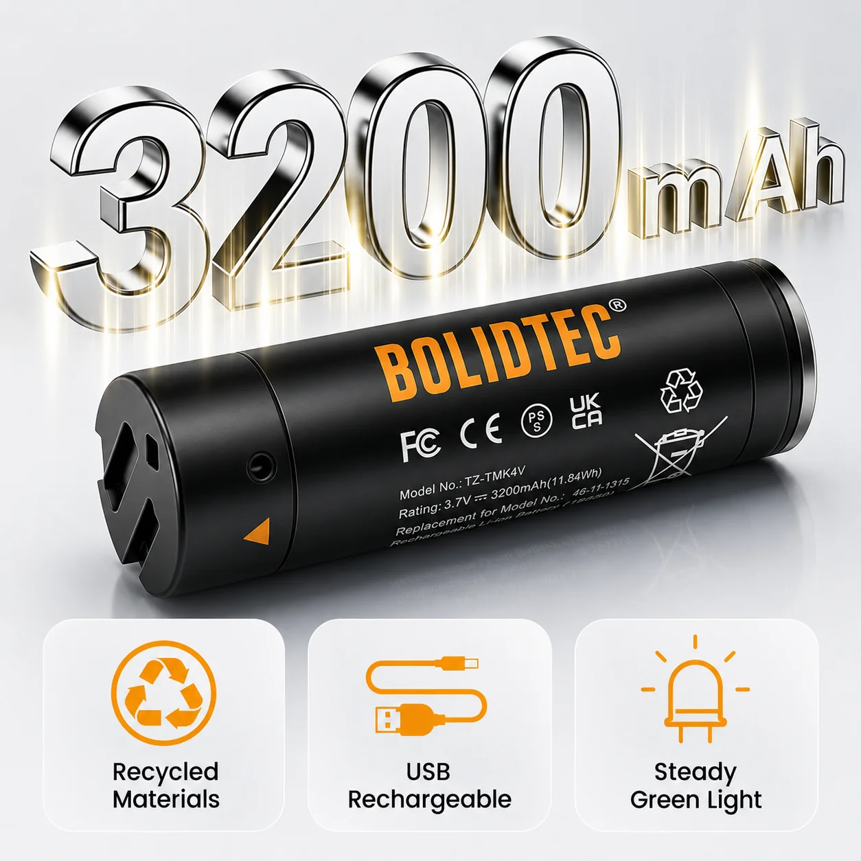 4V 3200mAh Replacement Li-ion Battery for Milwaukee 48-11-2131 Compatible with Milwaukee Headlamp Flashlight & other 4V Devices