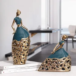 MGT-Light Luxury Dress Girl Dancer for Girls, Creative Wedding Gift, TV Cabinet, Living Room Decoration, Crafts, Crafts