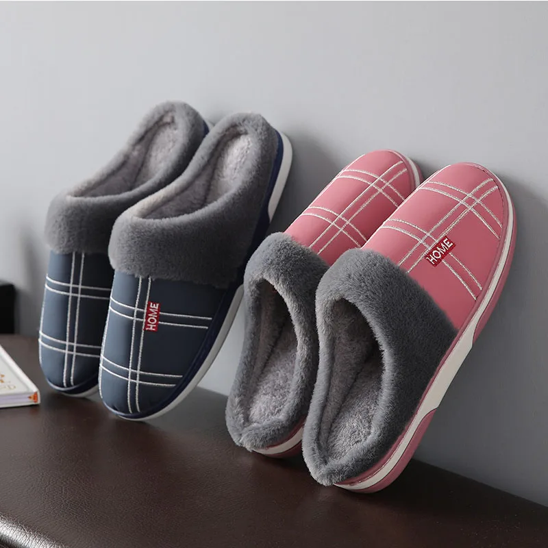 New Winter Man Slippers House Winter Indoor House Comfort Flat Heel Slides Home Indoor Bedroom Zapatillas Casa Mujer